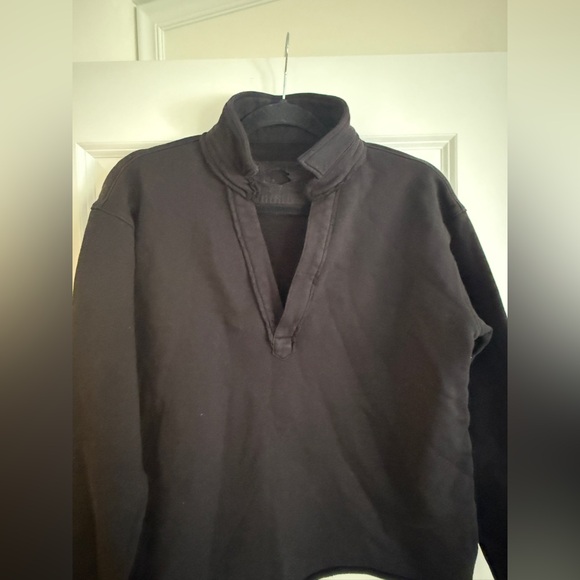 NWOT Frank & Eileen PATRICK Popover Henley fleece Black S - Picture 7 of 10